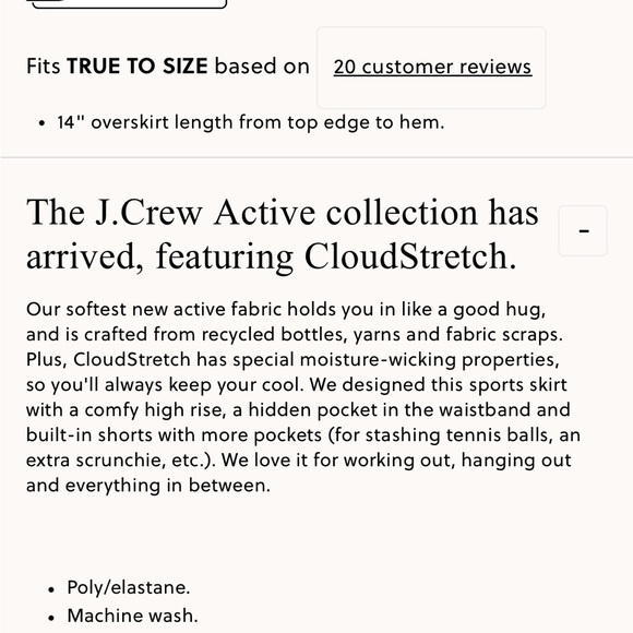 J. Crew CloudStretch high-rise sports skirt - Picture 5 of 5
